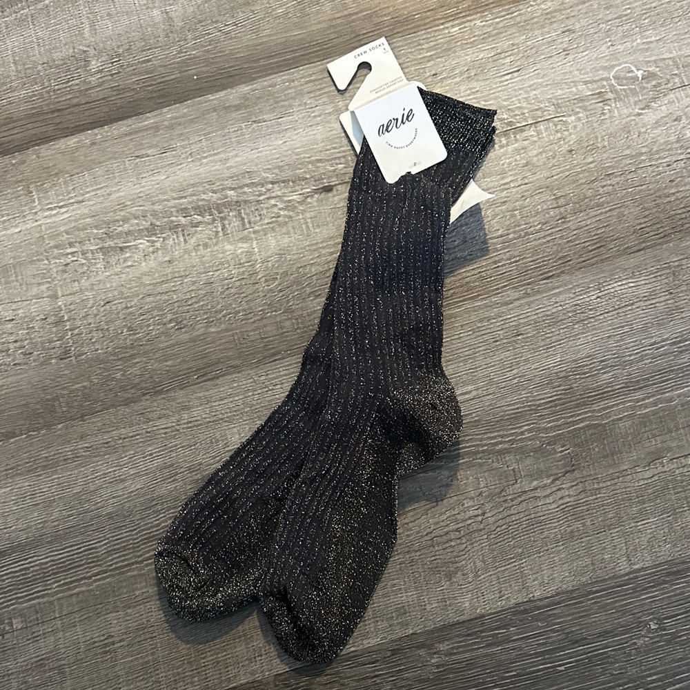 Aerie Glittery Black Socks